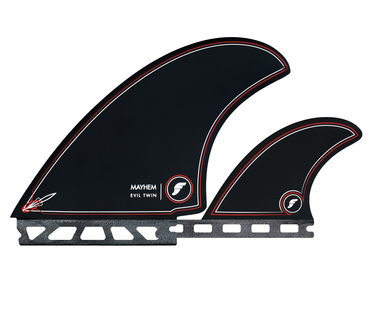 future Mayhem サーフボードフィン 2＋1 Futures X Mayhem Evil Twin 2+1 Surfboard Fins - Large/Blue